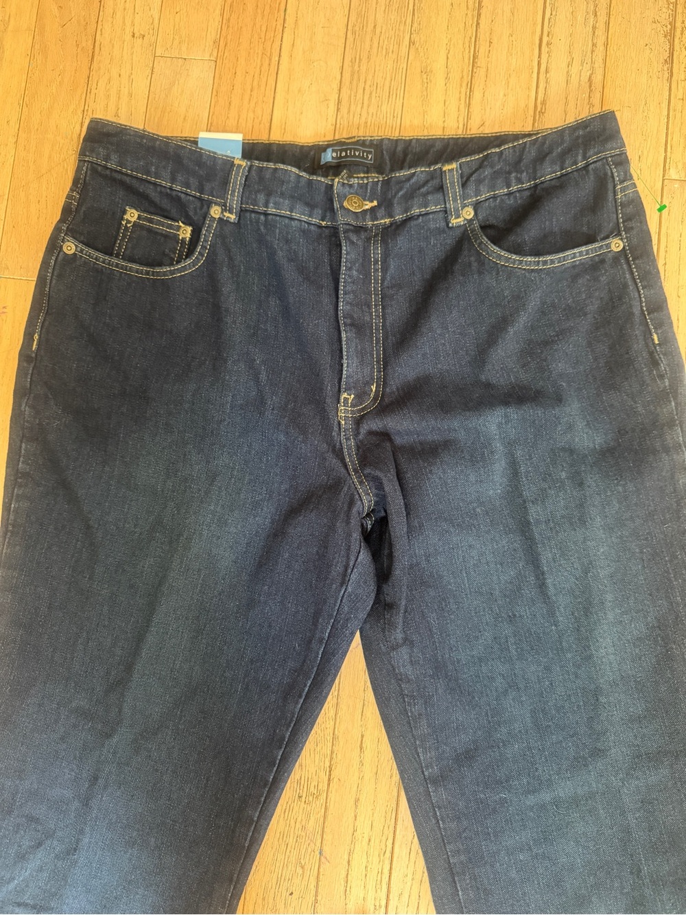 NWT Relativity Modern Fit Boot Cut Jeans Women's Size 18 Average Dark Wash Denim - Picture 1 of 10